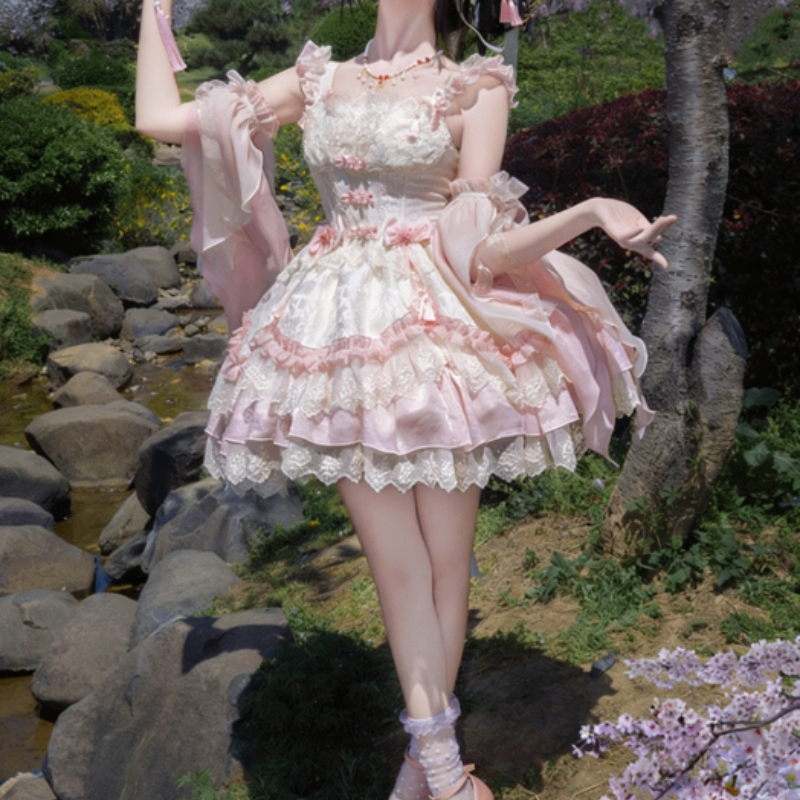 Ensemble complet de robe Lolita Style chinois Élégance douce et féminine